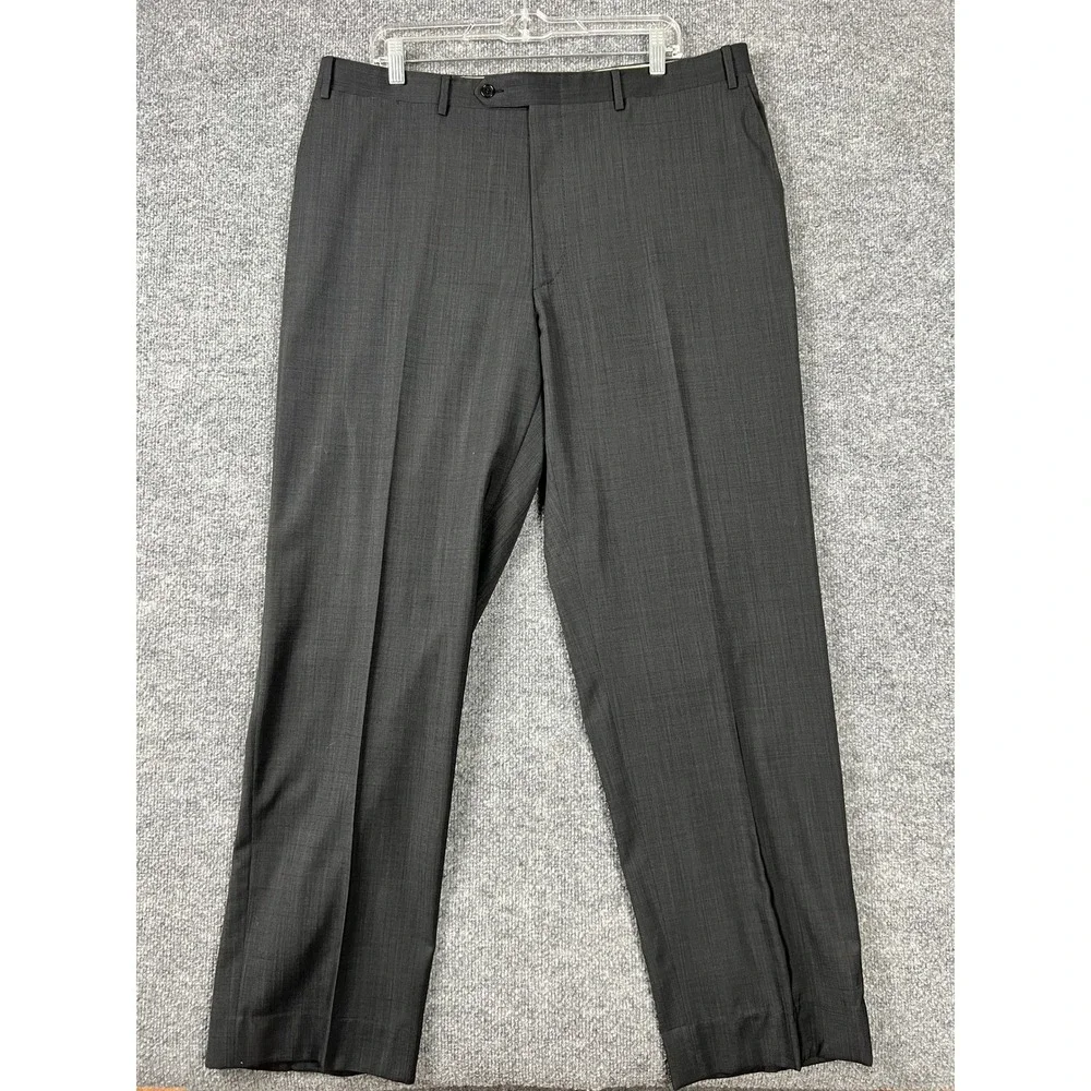 Canali Mens Dress Pants Sz 38 Travel Charcoal Gray 100% Wool Classy Formal